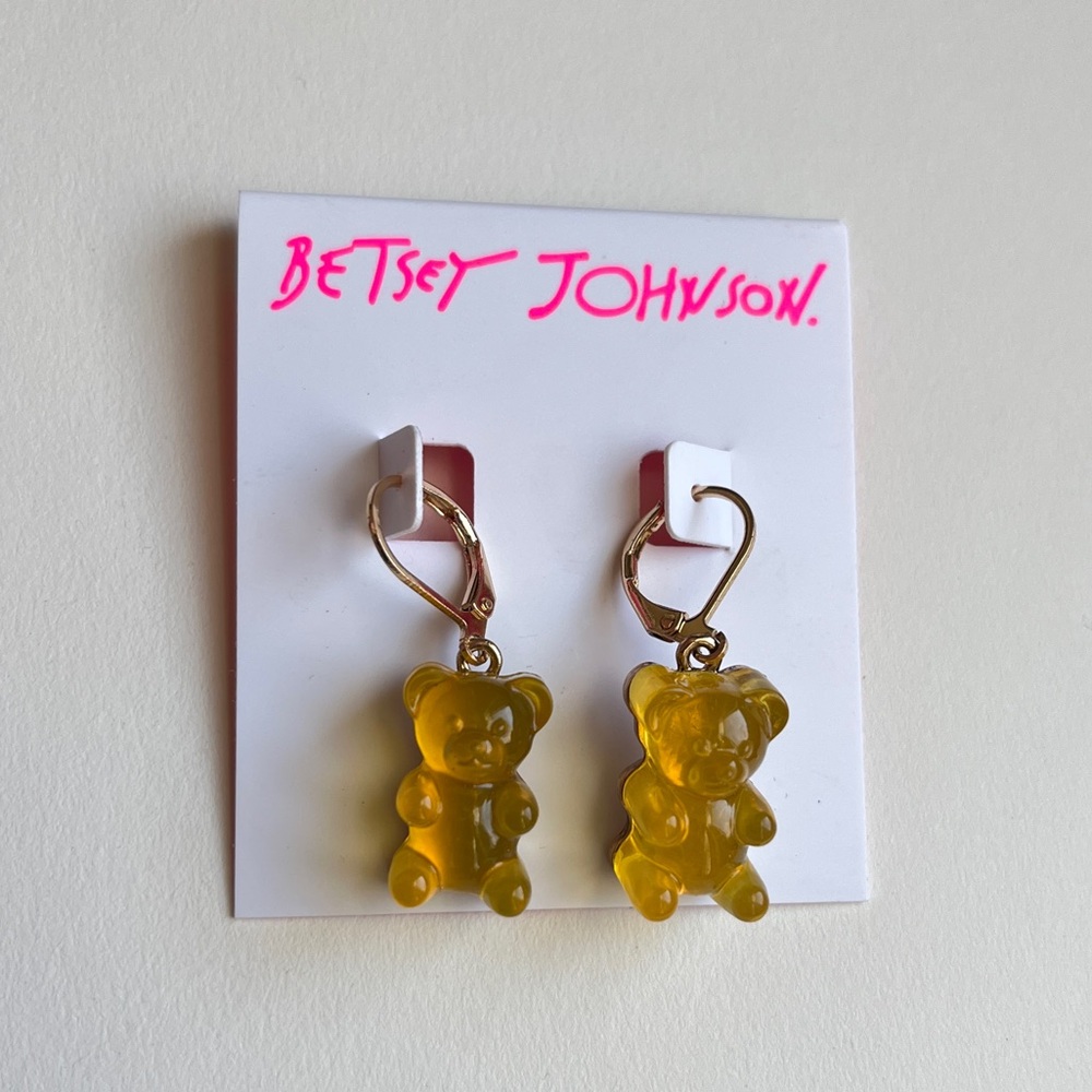 Betsey Johnson Gold Bear Earrings